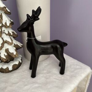 Black Ceramic Deer Figurine